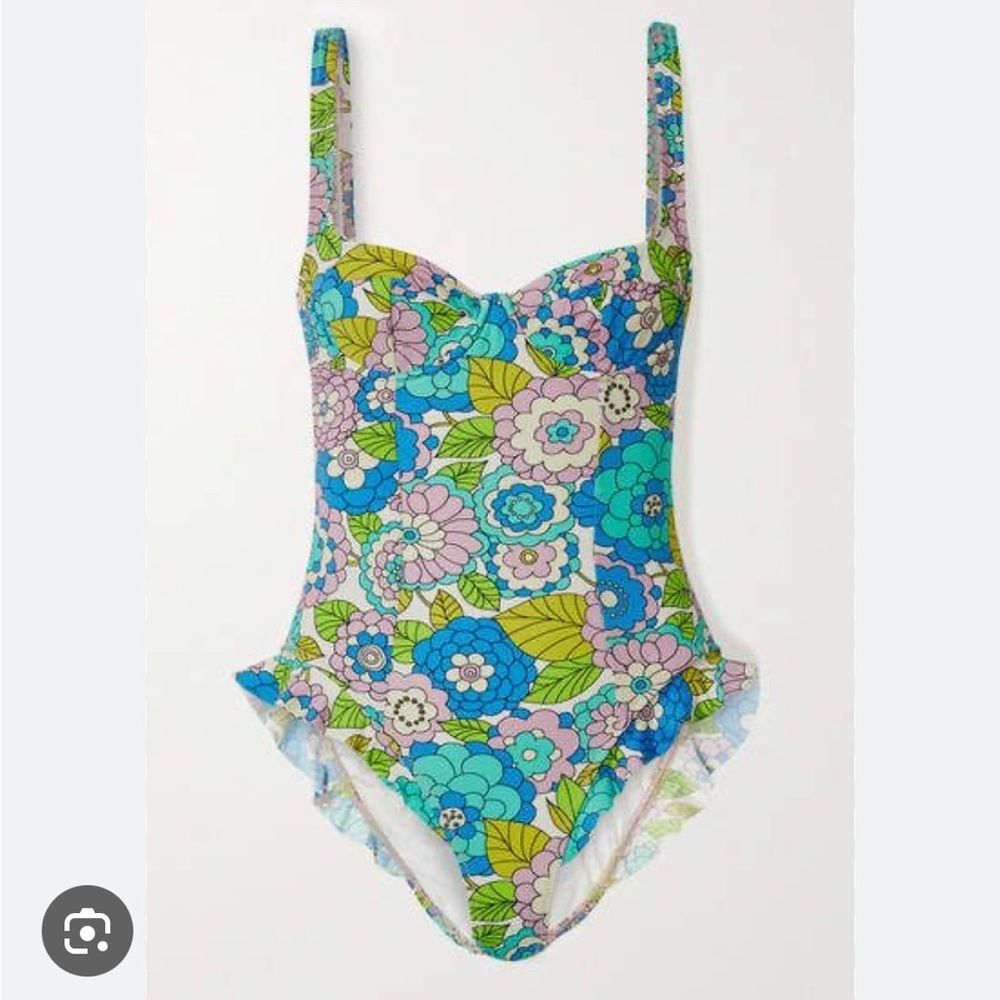 Dodo bar or Devon blue floral swimsuit one piece left on Friday free people - Picture 1 of 4